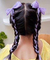CALIFORNIA OUTFITTERS | 8B31 シアー ロングリボン付き ガーリーヘアクリップ(バレッタ/ヘアクリップ)