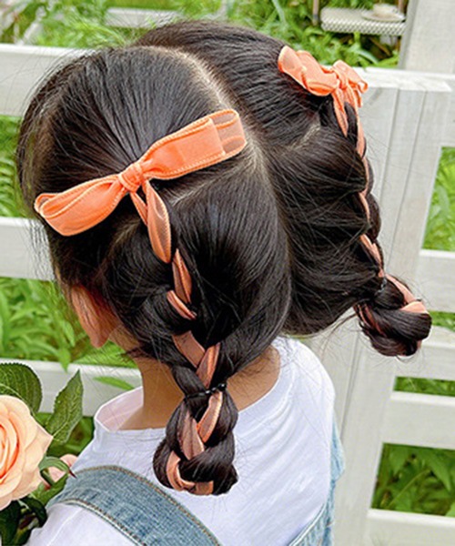 CALIFORNIA OUTFITTERS（カリフォルニア アウトフィッターズ）の「8B31 シアー ロングリボン付き ガーリーヘアクリップ（バレッタ/ヘアクリップ・レディース・パープル/イエロー/オレンジ/ピンク/グリーン/ブルー・ONESIZE）」の6枚目の写真