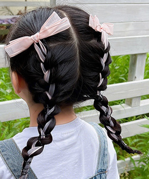 CALIFORNIA OUTFITTERS（カリフォルニア アウトフィッターズ）の「8B31 シアー ロングリボン付き ガーリーヘアクリップ（バレッタ/ヘアクリップ・レディース・パープル/イエロー/オレンジ/ピンク/グリーン/ブルー・ONESIZE）」の7枚目の写真