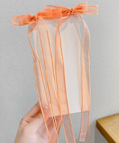 CALIFORNIA OUTFITTERS（カリフォルニア アウトフィッターズ）の「8B31 シアー ロングリボン付き ガーリーヘアクリップ（バレッタ/ヘアクリップ・レディース・パープル/イエロー/オレンジ/ピンク/グリーン/ブルー・ONESIZE）」の14枚目の写真