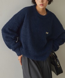 PENNEYS/ペニーズ 別注 THE FOX ロゴ ワンポイント刺繍 ロングフェザーオーバーサイズ プルオーバーニット