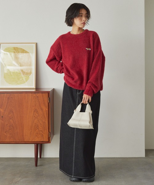 ふくもも PENNEYS/ペニーズ 別注 THE FOX ロゴ ワンポイント刺繍 ロングフェザー