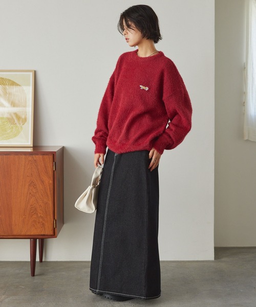 PENNEYS/ペニーズ 別注 THE FOX ロゴ ワンポイント刺繍 ロングフェザー