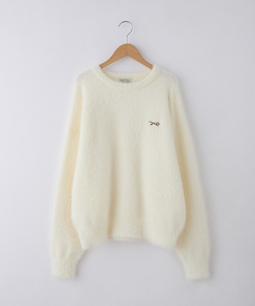 PENNEYS（ぺニーズ）の「PENNEYS/ペニーズ 別注 THE FOX ロゴ ワンポイント刺繍 ロングフェザーオーバーサイズ プルオーバーニット（ニット/セーター・レディース・アイボリー/チェリーレッド/ダークグレー/ネイビー/ベージュ/ブラック・L/M）」の7枚目の写真