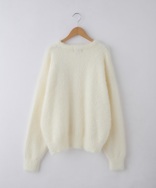 PENNEYS（ぺニーズ）の「PENNEYS/ペニーズ 別注 THE FOX ロゴ ワンポイント刺繍 ロングフェザーオーバーサイズ プルオーバーニット（ニット/セーター・レディース・アイボリー/チェリーレッド/ダークグレー/ネイビー/ベージュ/ブラック・L/M）」の8枚目の写真