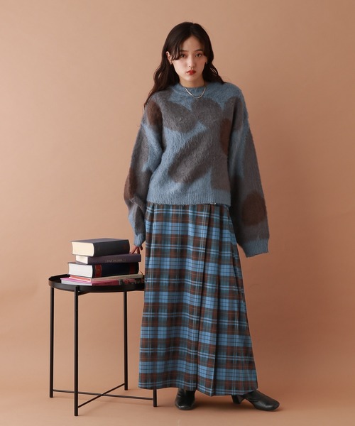 セール】選べるシルエット/シャギーフラワーニット（ニット/セーター