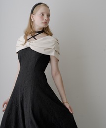 HEIREN（ヘイレーン）の「リボンケープレースドレス（ドレス）」