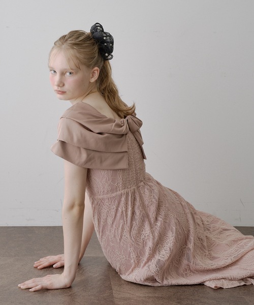 リボンケープレースドレス（ドレス）｜HEIREN（ヘイレーン）の