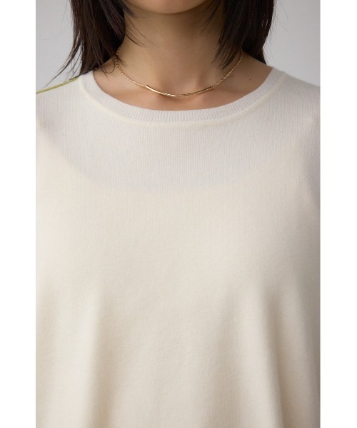 AZUL by moussy（アズールバイマウジー）の「バイカラーカフニット（ニット/セーター・レディース・杢グレー/アイボリー/ブラック・FREE）」の10枚目の写真