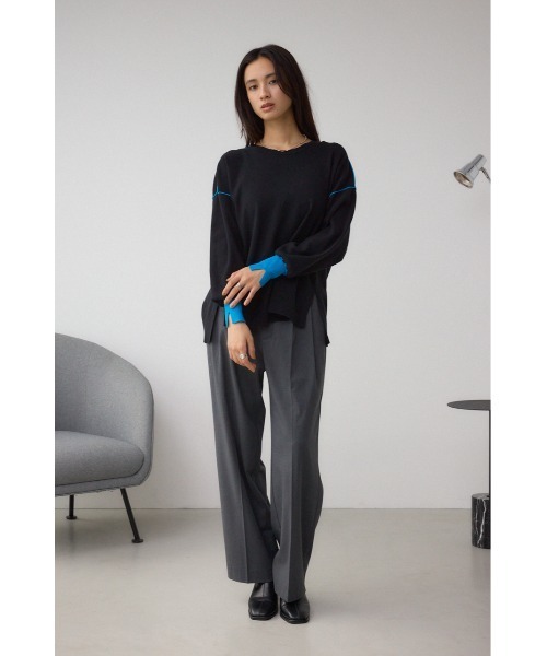 AZUL by moussy（アズールバイマウジー）の「バイカラーカフニット（ニット/セーター・レディース・杢グレー/アイボリー/ブラック・FREE）」の16枚目の写真
