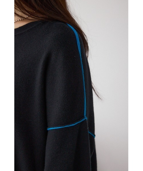 AZUL by moussy（アズールバイマウジー）の「バイカラーカフニット（ニット/セーター・レディース・杢グレー/アイボリー/ブラック・FREE）」の21枚目の写真