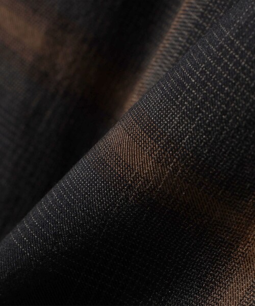 nicholson&nicholson（ニコルソンアンドニコルソン）の「nicholson&nicholson:〈手洗い可能〉ショート ギャザー チェック シャツ ブラウス（シャツ/ブラウス・レディース・ブラウン/グレー・ONE SIZE）」の7枚目の写真