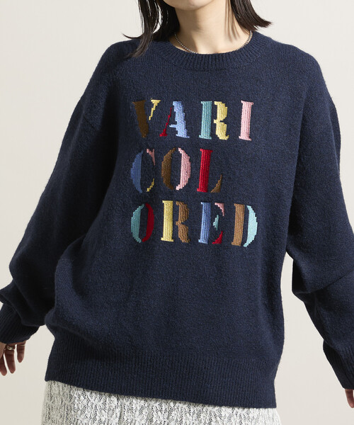 FREAK'S STORE(フリークスストア)の「カラフル刺繍ロゴニット(ニット/セーター・レディース・オフホワイト/ネイビー・フリ-)」の11枚目の写真