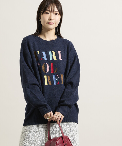 FREAK'S STORE(フリークスストア)の「カラフル刺繍ロゴニット(ニット/セーター・レディース・オフホワイト/ネイビー・フリ-)」の12枚目の写真