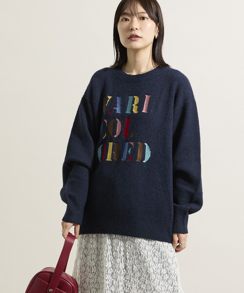 FREAK'S STORE(フリークスストア)の「カラフル刺繍ロゴニット(ニット/セーター・レディース・オフホワイト/ネイビー・フリ-)」の13枚目の写真