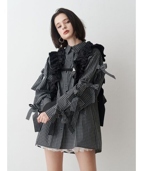 jouetie(ジュエティ)の「【WEB限定】リボンスリーブBIGシャツ(シャツ/ブラウス・レディース・ブラック/ブルー・MEDIUM)」の13枚目の写真