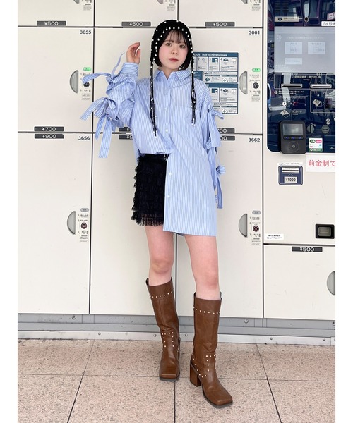 jouetie(ジュエティ)の「【WEB限定】リボンスリーブBIGシャツ(シャツ/ブラウス・レディース・ブラック/ブルー・MEDIUM)」の10枚目の写真