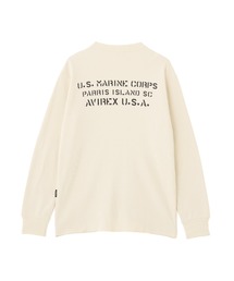 《WEB&DEPOT限定》STENCIL HONEYCOMB WAFFLE L/S T-SHIRT / ステンシル ハニカムワッフル 長袖Tシャツ / AVIREX / アヴィレックス