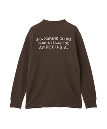 《WEB&DEPOT限定》STENCIL HONEYCOMB WAFFLE L/S T-SHIRT / ステンシル ハニカムワッフル 長袖Tシャツ / AVIREX / アヴィレックス