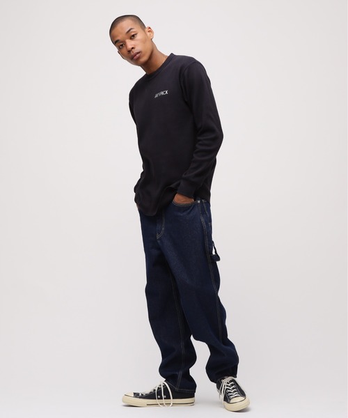AVIREX(アヴィレックス)の「《WEB&DEPOT限定》STENCIL HONEYCOMB WAFFLE L/S T-SHIRT / ステンシル ハニカムワッフル 長袖Tシャツ / AVIREX / アヴィレックス(Tシャツ/カットソー・メンズ・ネイビー/オレンジ/ナチュラル/チャコール・MEDIUM/LARGE/X-LARGE/XX-LARGE)」の10枚目の写真
