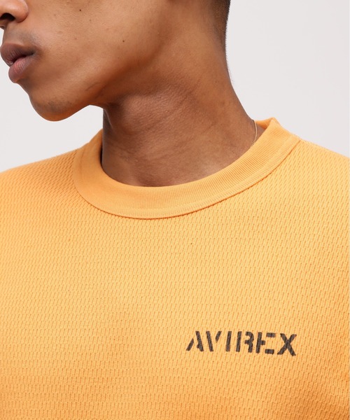 AVIREX(アヴィレックス)の「《WEB&DEPOT限定》STENCIL HONEYCOMB WAFFLE L/S T-SHIRT / ステンシル ハニカムワッフル 長袖Tシャツ / AVIREX / アヴィレックス(Tシャツ/カットソー・メンズ・ネイビー/オレンジ/ナチュラル/チャコール・MEDIUM/LARGE/X-LARGE/XX-LARGE)」の16枚目の写真