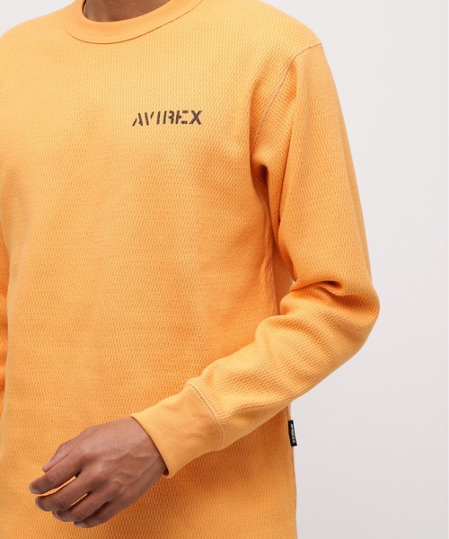 AVIREX(アヴィレックス)の「《WEB&DEPOT限定》STENCIL HONEYCOMB WAFFLE L/S T-SHIRT / ステンシル ハニカムワッフル 長袖Tシャツ / AVIREX / アヴィレックス(Tシャツ/カットソー・メンズ・ネイビー/オレンジ/ナチュラル/チャコール・MEDIUM/LARGE/X-LARGE/XX-LARGE)」の17枚目の写真