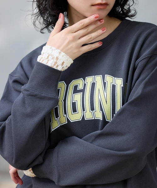 coca(coca)(コカ)の「ストレッチレーストップス(Tシャツ/カットソー・レディース・アイボリー/ダークブラウン・S/L/M)」の9枚目の写真
