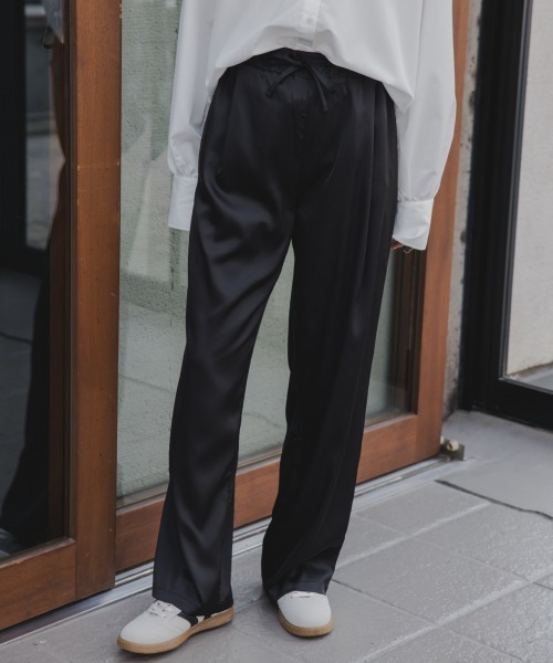 slattgir(スラットジール)の「高身長 サテンリラックスパンツ(トールサイズ) Essenave(その他パンツ・レディース・ブラック/グレー・TM/TL/TLL/T3L/T4L/T5L)」の13枚目の写真