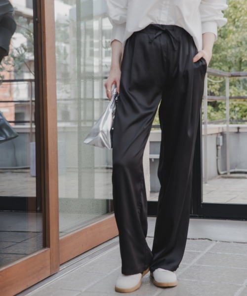 slattgir(スラットジール)の「高身長 サテンリラックスパンツ(トールサイズ) Essenave(その他パンツ・レディース・ブラック/グレー・TM/TL/TLL/T3L/T4L/T5L)」の14枚目の写真