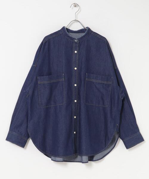 セール】デニムバンドカラーシャツ（シャツ/ブラウス）｜URBAN