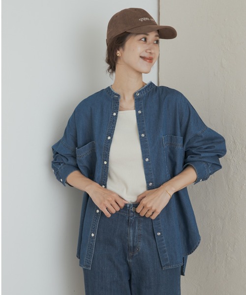 デニムバンドカラーシャツ　 アーバンリサーチドアーズ デニムバンドカラーシャツ（シャツ/ブラウス）｜URBAN RESEARCH