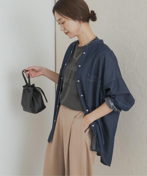 新品未使用　アーバンリサーチドアーズ　バンドカラーデニムシャツ デニムバンドカラーシャツ（シャツ/ブラウス）｜URBAN RESEARCH