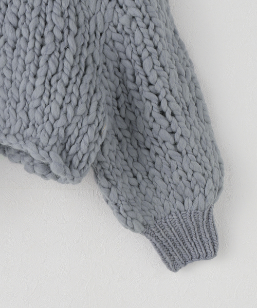 Noble（ノーブル）の「HAND KNIT ショートカーディガン（カーディガン/ボレロ・レディース・アイボリー/ブルー・FREE）」の4枚目の写真