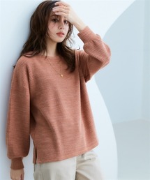 リブ見えカットソーサイドスリットプルオーバー＜大きいサイズ有＞