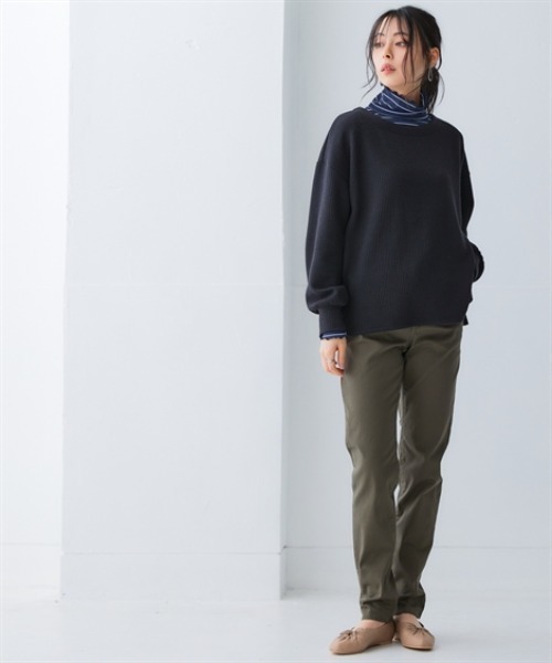 nissen(ニッセン)の「リブ見えカットソーサイドスリットプルオーバー<大きいサイズ有>(Tシャツ/カットソー・レディース・ブラック/チャコールグレー/ブラウン/ベージュ/ミント・S/M/L/LL)」の7枚目の写真