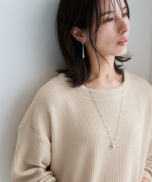 nissen(ニッセン)の「リブ見えカットソーサイドスリットプルオーバー<大きいサイズ有>(Tシャツ/カットソー・レディース・ブラック/チャコールグレー/ブラウン/ベージュ/ミント・S/M/L/LL)」の15枚目の写真