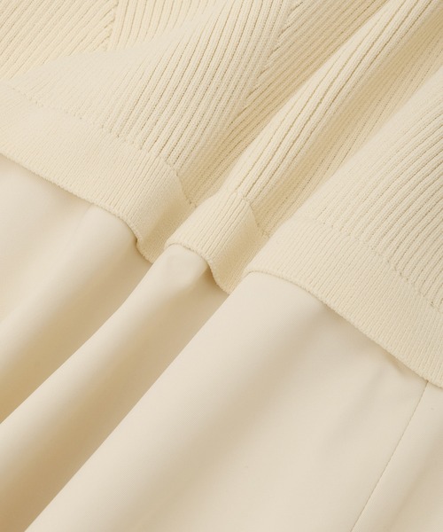 ADAM ET ROPE'（アダムエロペ）の「【サステナブル】ペプラムコンビニットワンピース/オケージョン対応（ワンピース・レディース・オフホワイト/ダークブラウン/ブラック・FREE）」の7枚目の写真