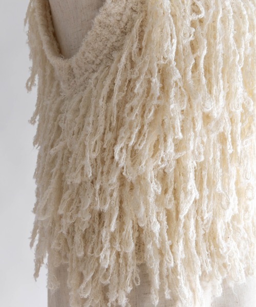EN NEUME(エンノイム)の「Fringe Knit Bustier(ベスト・レディース・ブラウン/アイボリー/チャコール・FREE)」の21枚目の写真