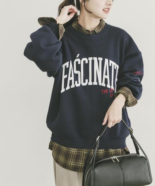 ITEMS URBANRESEARCH(アイテムズ アーバンリサーチ)の「『洗濯可/毛玉防止』スウェットライク刺繍ニット(ニット/セーター・レディース・グレー/オフホワイト/ネイビー/ブラウン・FREE)」の4枚目の写真