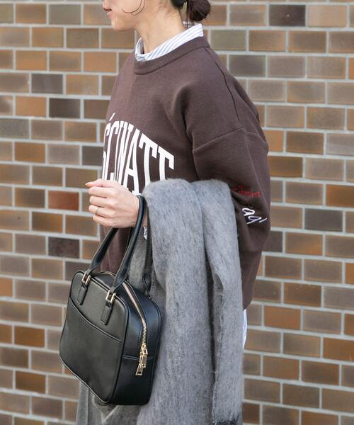 ITEMS URBANRESEARCH(アイテムズ アーバンリサーチ)の「『洗濯可/毛玉防止』スウェットライク刺繍ニット(ニット/セーター・レディース・グレー/オフホワイト/ネイビー/ブラウン・FREE)」の14枚目の写真