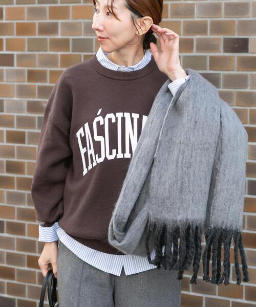 ITEMS URBANRESEARCH(アイテムズ アーバンリサーチ)の「『洗濯可/毛玉防止』スウェットライク刺繍ニット(ニット/セーター・レディース・グレー/オフホワイト/ネイビー/ブラウン・FREE)」の16枚目の写真