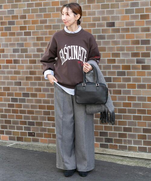 ITEMS URBANRESEARCH(アイテムズ アーバンリサーチ)の「『洗濯可/毛玉防止』スウェットライク刺繍ニット(ニット/セーター・レディース・グレー/オフホワイト/ネイビー/ブラウン・FREE)」の17枚目の写真