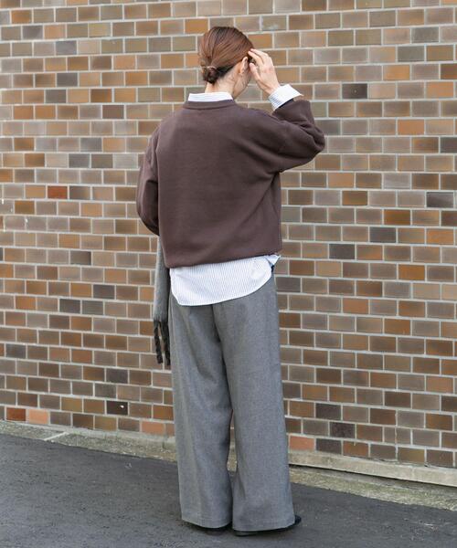 ITEMS URBANRESEARCH(アイテムズ アーバンリサーチ)の「『洗濯可/毛玉防止』スウェットライク刺繍ニット(ニット/セーター・レディース・グレー/オフホワイト/ネイビー/ブラウン・FREE)」の19枚目の写真