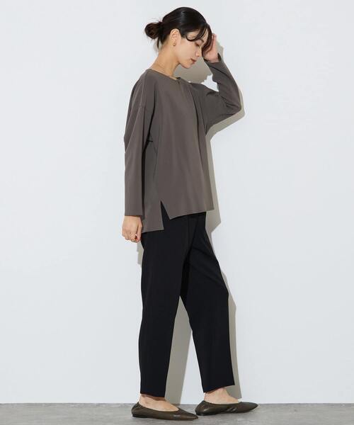 Liesse(リエス)の「【定番】ダブルクロスワイドシルエットブラウス(シャツ/ブラウス・レディース・オフホワイト/チャコールグレー/ブラック・FREE)」の10枚目の写真