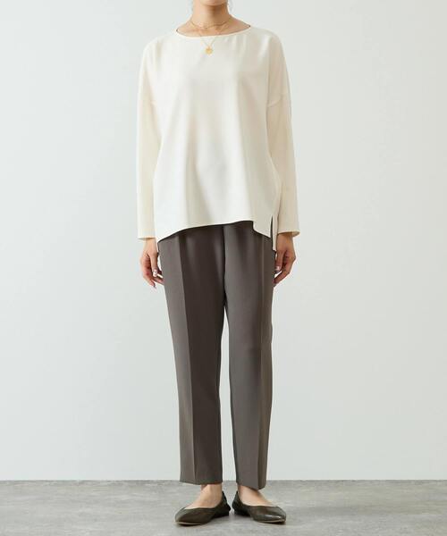 Liesse(リエス)の「【定番】ダブルクロスワイドシルエットブラウス(シャツ/ブラウス・レディース・オフホワイト/チャコールグレー/ブラック・FREE)」の13枚目の写真