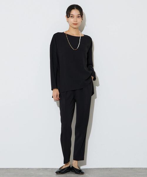 Liesse(リエス)の「【定番】ダブルクロスワイドシルエットブラウス(シャツ/ブラウス・レディース・オフホワイト/チャコールグレー/ブラック・FREE)」の18枚目の写真