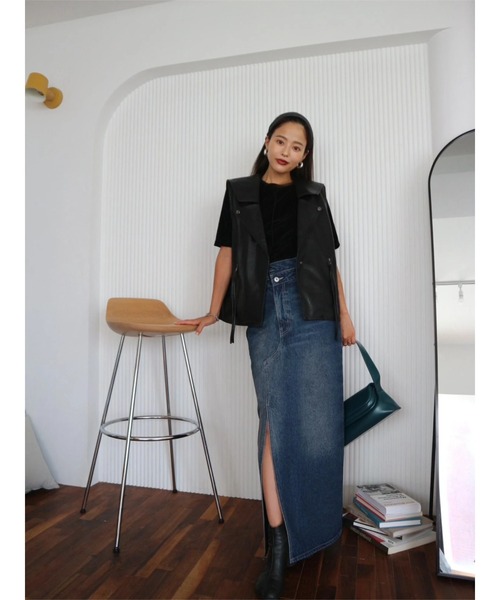 TRUNC（トランクエイティーエイト）の「Velor Half Sleeve TEE（Tシャツ/カットソー・レディース・ブラック/ブラウン/ブルー・FREE）」の5枚目の写真