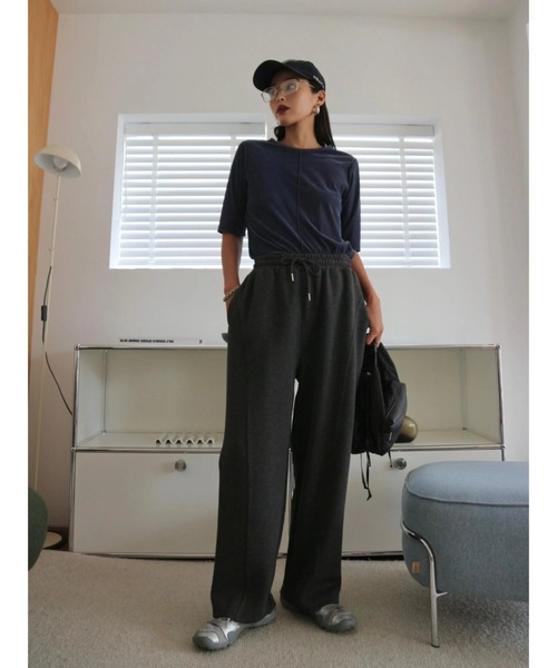 TRUNC（トランクエイティーエイト）の「Velor Half Sleeve TEE（Tシャツ/カットソー・レディース・ブラック/ブラウン/ブルー・FREE）」の8枚目の写真