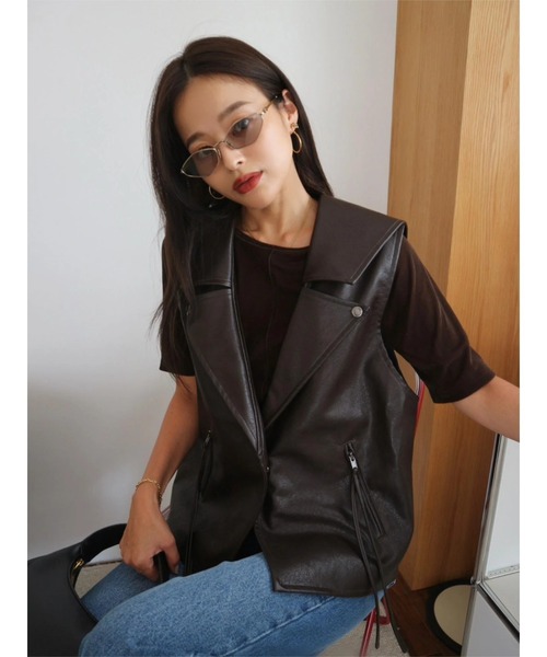 TRUNC（トランクエイティーエイト）の「Velor Half Sleeve TEE（Tシャツ/カットソー・レディース・ブラック/ブラウン/ブルー・FREE）」の14枚目の写真