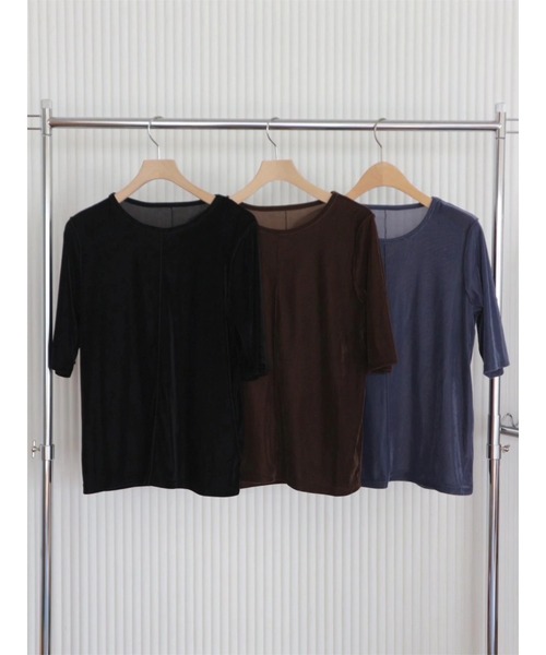 TRUNC（トランクエイティーエイト）の「Velor Half Sleeve TEE（Tシャツ/カットソー・レディース・ブラック/ブラウン/ブルー・FREE）」の15枚目の写真